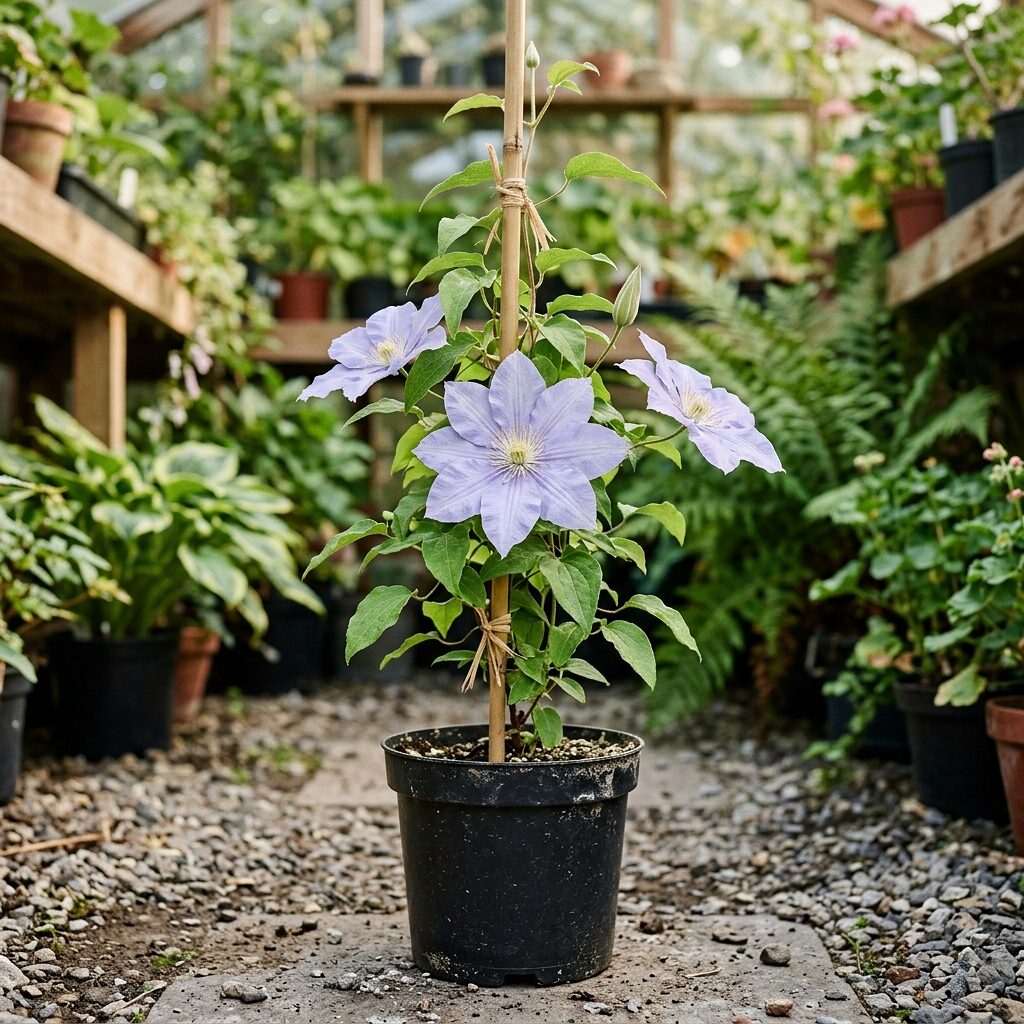 Clematis Mrs.Cholmondely Celeste flor muy grande