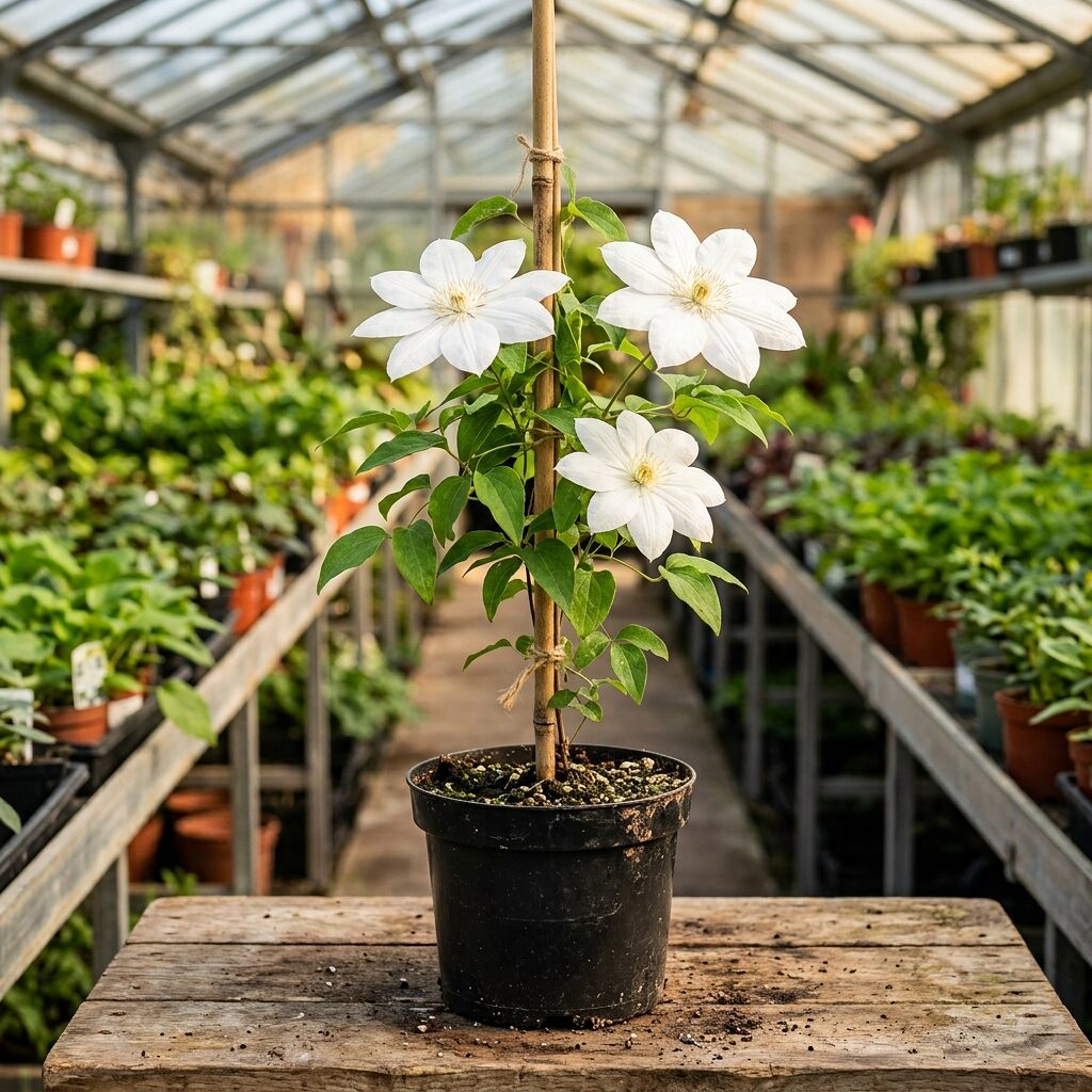 Clematis Huildine Blanca petalos separados