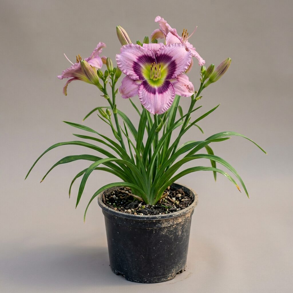 Hemerocallis Royal Braid Rosado lavanda