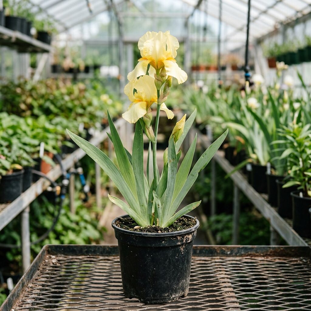 Iris germanica Amarillo suave