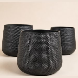 Macetero Negro Tejido 9954