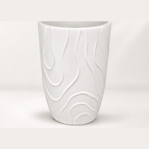Macetero Blanco Relieve Orgánico